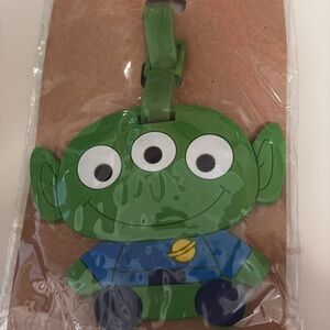 Green Alien Luggage Tag